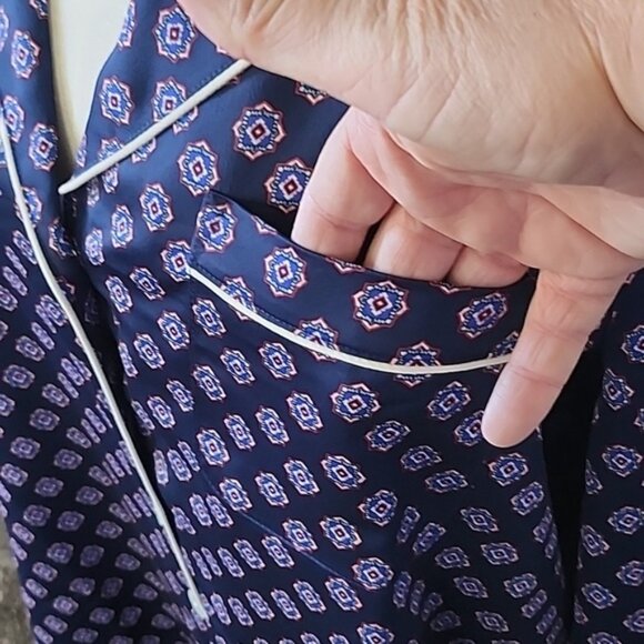 J. Crew Factory Navy Blue Print Pajama Top NWT - Picture 6 of 12